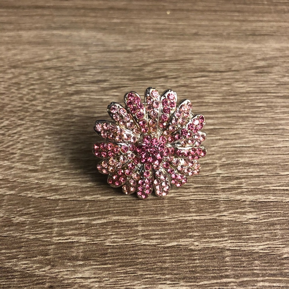🌈 Pink Flower Burst Adjustable Ring
